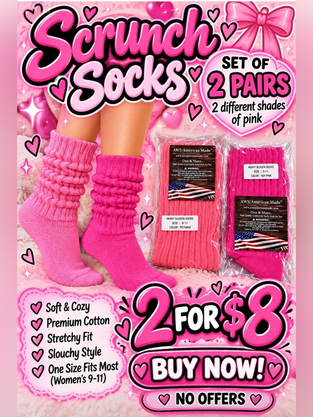 BUY NOW - Scrunch Socks - Set of 2 -